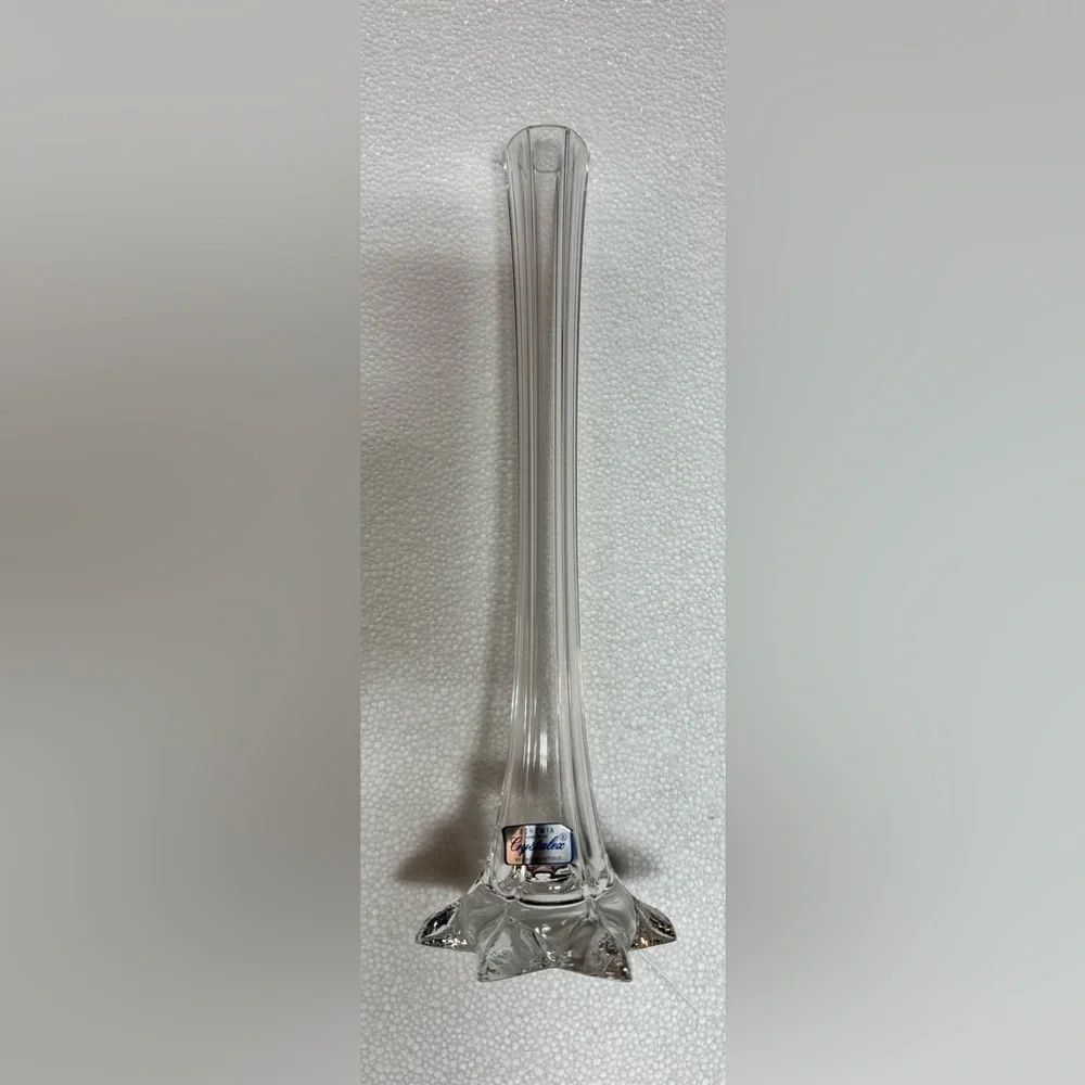 BOHEMIA HAND MADE Cristalea Elegant Clear Glass Vase